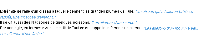 Définition aileron ACAD 1932