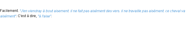 Définition aisement ACAD 1694