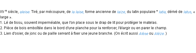 Définition alaise ACAD 1986