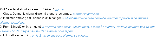 Définition alarmer ACAD 1986