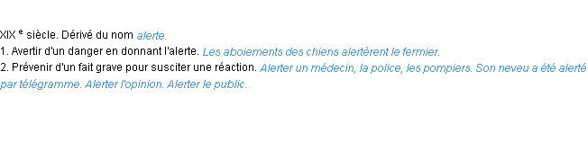 Définition alerter ACAD 1986