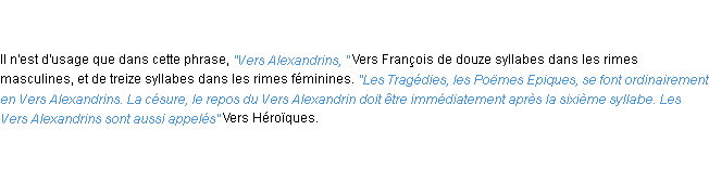 Définition alexandrin ACAD 1798