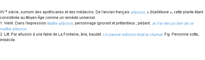 Définition aliboron ACAD 1986