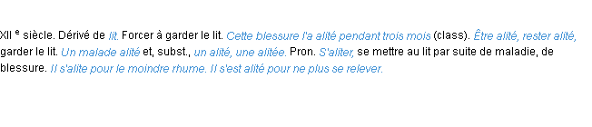 Définition aliter ACAD 1986