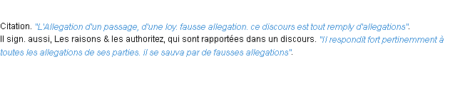 Définition allegation ACAD 1694