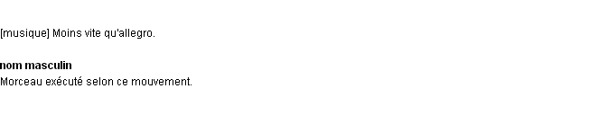 Définition allegretto