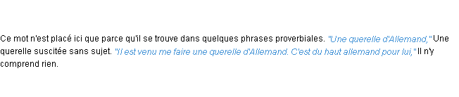 Définition allemand ACAD 1835