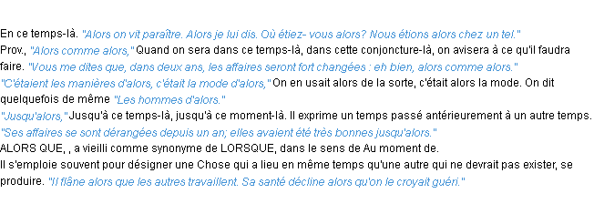 Définition alors ACAD 1932