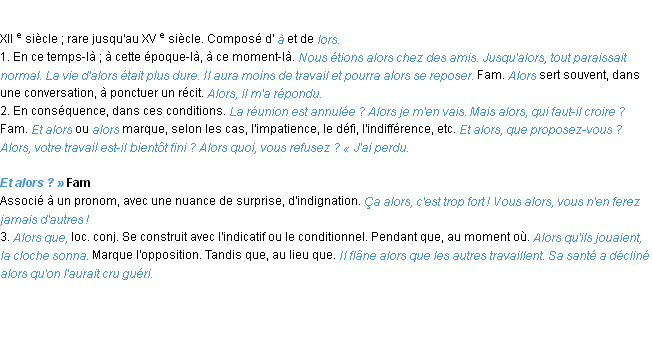 Définition alors ACAD 1986