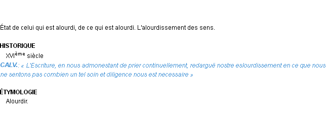 Définition alourdissement Emile Littré