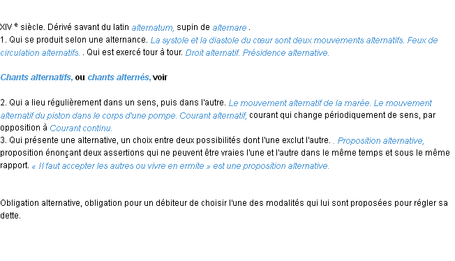 Définition alternatif ACAD 1986