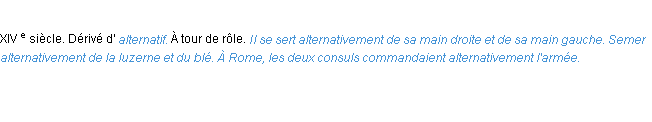 Définition alternativement ACAD 1986