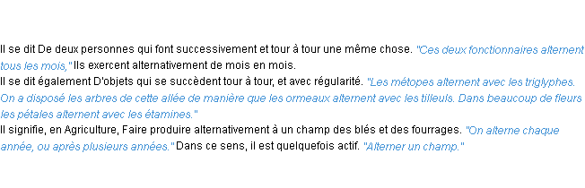 Définition alterner ACAD 1835