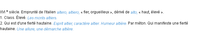 Définition altier ACAD 1986