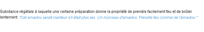 Définition amadou ACAD 1932