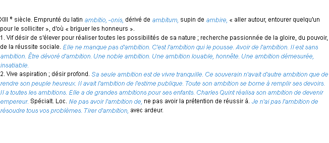 Définition ambition ACAD 1986