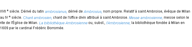 Définition ambrosien ACAD 1986