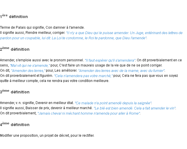 Définition amender ACAD 1798