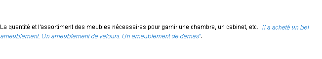 Définition ameublement ACAD 1798