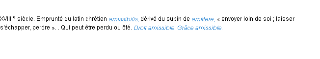 Définition amissible ACAD 1986