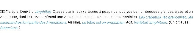 Définition amphibiens ACAD 1986