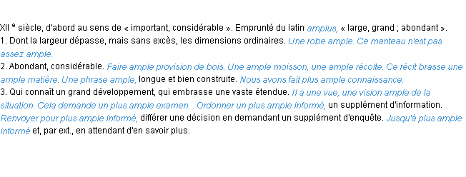 Définition ample ACAD 1986