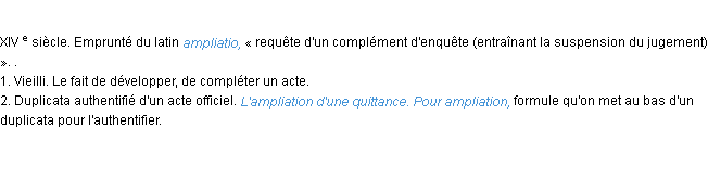 Définition ampliation ACAD 1986