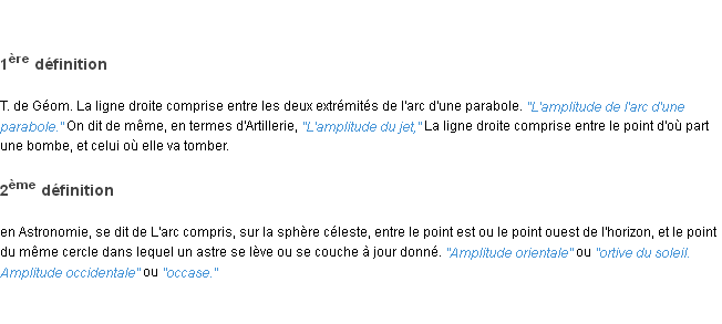 Définition amplitude ACAD 1835