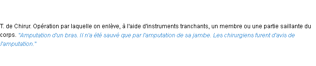 Définition amputation ACAD 1835