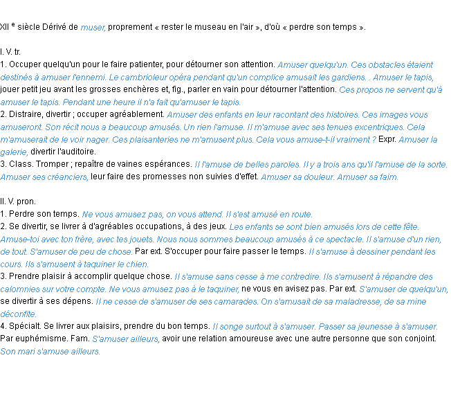 Définition amuser ACAD 1986