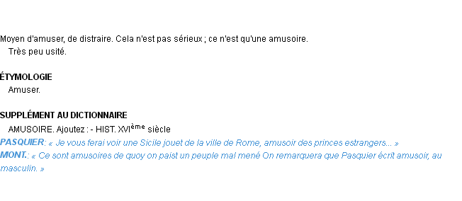 Définition amusoire Emile Littré