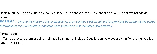 Définition anabaptiste Emile Littré