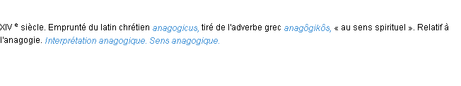 Définition anagogique ACAD 1986