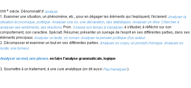 Définition analyser ACAD 1986