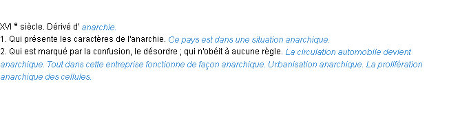 Définition anarchique ACAD 1986