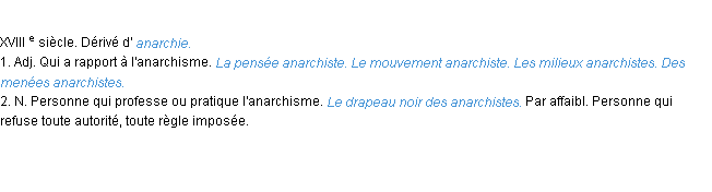 Définition anarchiste ACAD 1986