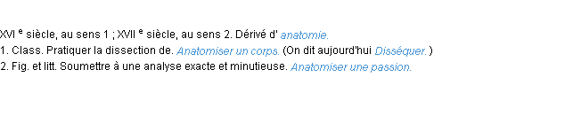 Définition anatomiser ACAD 1986