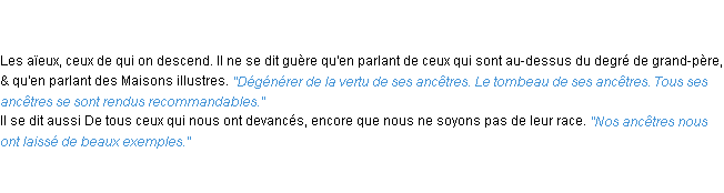 Définition ancêtres ACAD 1762