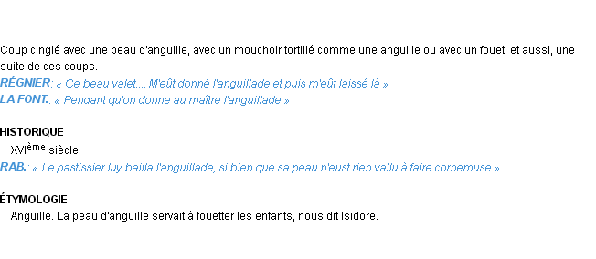 Définition anguillade Emile Littré