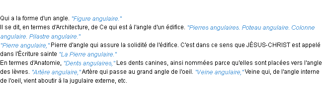 Définition angulaire ACAD 1932