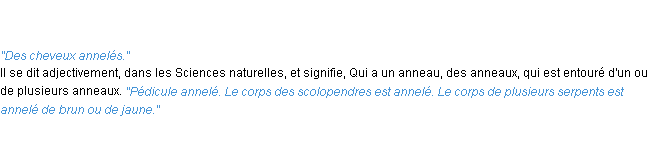 Définition annelé ACAD 1835