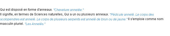 Définition annelé ACAD 1932