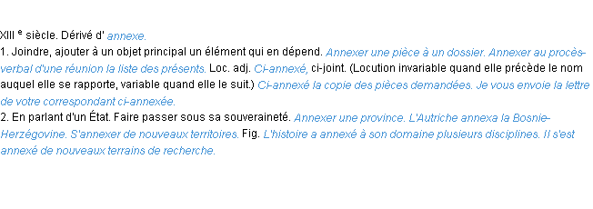 Définition annexer ACAD 1986