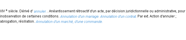 Définition annulation ACAD 1986