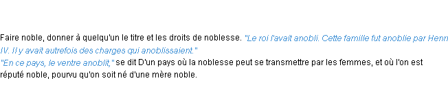 Définition anoblir ACAD 1835