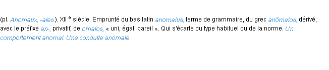 Définition anomal ACAD 1986