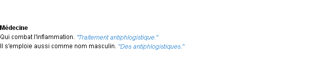 Définition antiphlogistique ACAD 1932