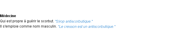 Définition antiscorbutique ACAD 1932