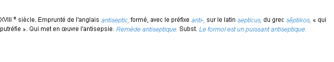 Définition antiseptique ACAD 1986