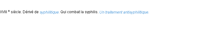 Définition antisyphilitique ACAD 1986